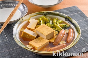 ガーリックおでん★厚揚げ・ウインナ・ブロッコリーで【レンジで簡単】