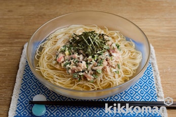 ツナのなめろう風ぶっかけそうめん（賛否両論笠原氏）