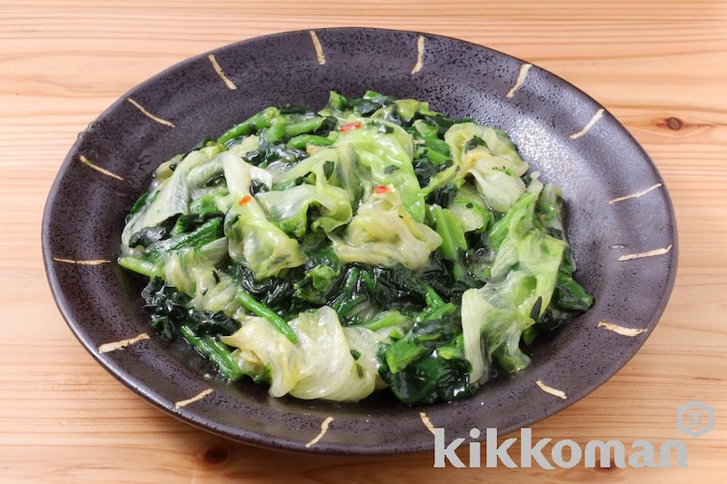 冷凍ほうれん草とレタスのシャキッと炒め【1/2日分の野菜使用】(うちのごはん使用)