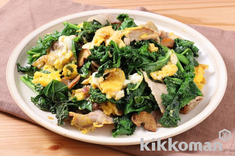 ケールと豚肉のチャンプル