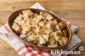 きのこしょうゆホワイトソースのパングラタン