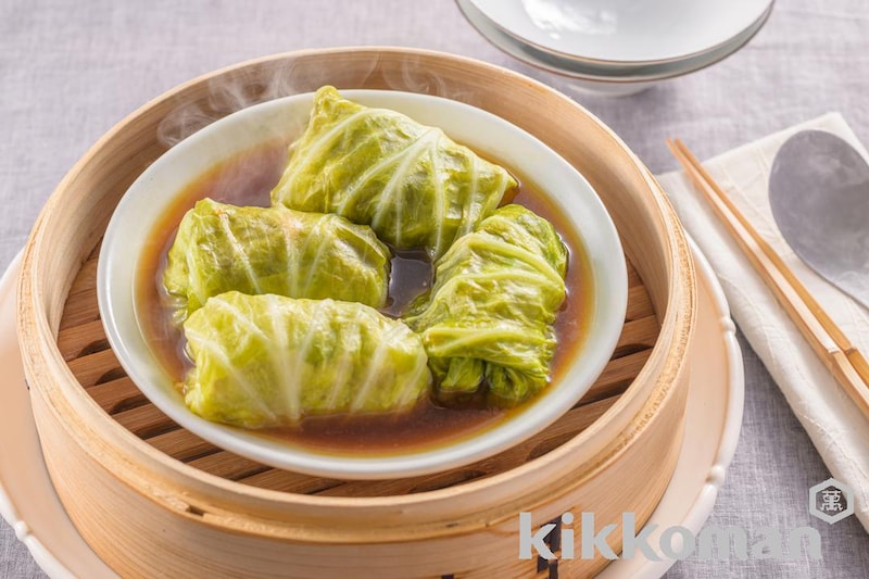せいろでつくる!豆腐と鶏ひき肉のロールキャベツ