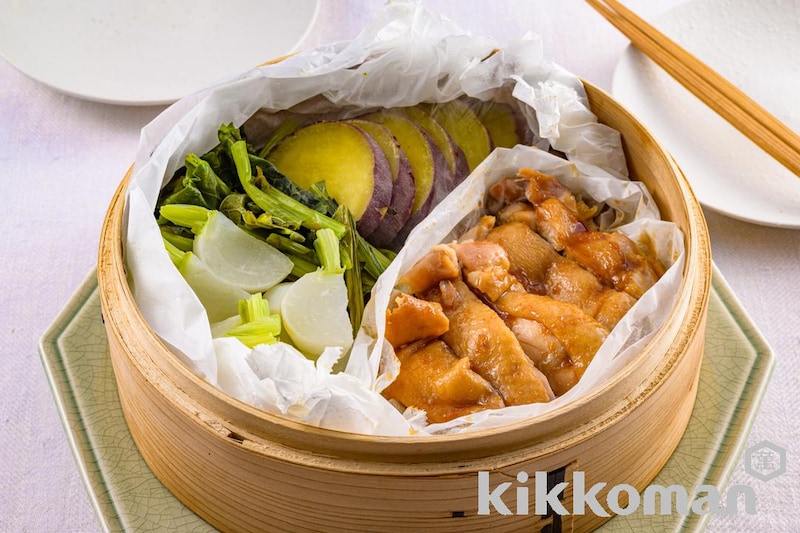 甘辛鶏肉と野菜のせいろ蒸し