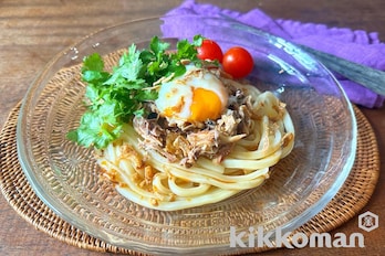 さば缶で簡単！エスニック風冷やしうどん（山本ゆりさん・うどんがうまいだししょうゆ使用）【電子レンジで簡単】