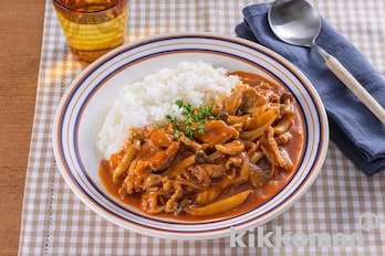 ルウ要らず！ポークハヤシライス（リコピンリッチ トマトケチャップ使用）