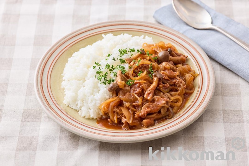 電子レンジで!1人分のポークハヤシライス(リコピンリッチ トマトケチャップ使用)