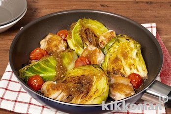 鶏ももキャベツのフライパン蒸し