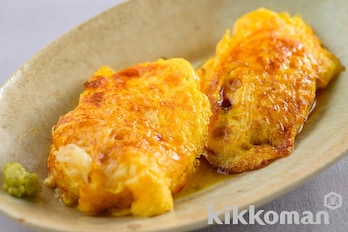 大根の卵焼きのしょうゆかけ