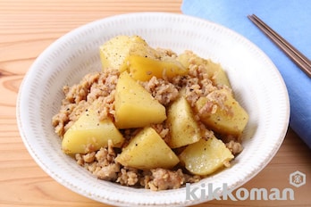 レンジで簡単！甘辛じゃがそぼろ（わが家は焼肉屋さん使用）