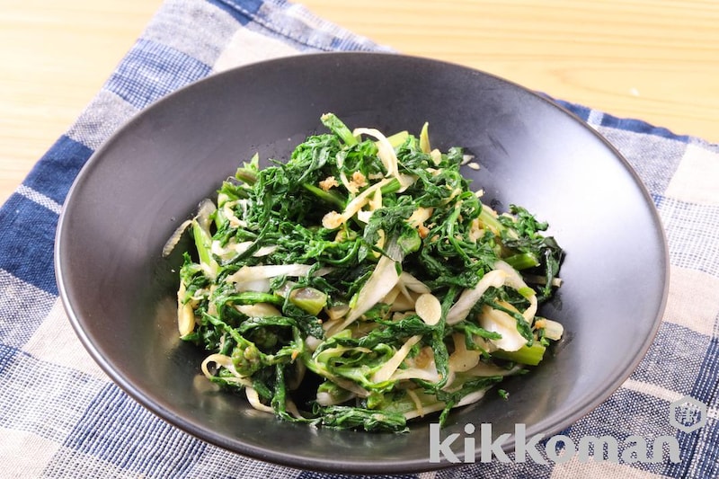 レンジで簡単!春菊とねぎのナムル(すっきりClear by減塩しょうゆ使用)