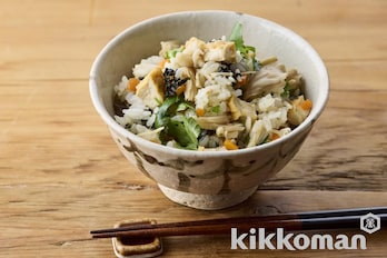 厚揚げときのこの混ぜご飯