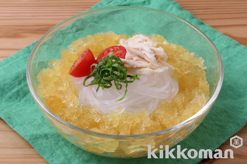 マロニーで!お出汁香る柑橘冷麺(シャリっと冷やそうめん使用)