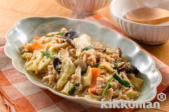 レンジで簡単！野菜たっぷり鶏そぼろあん