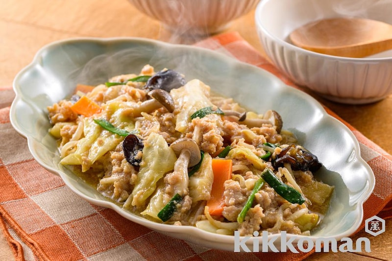 レンジで簡単!野菜たっぷり鶏そぼろあん