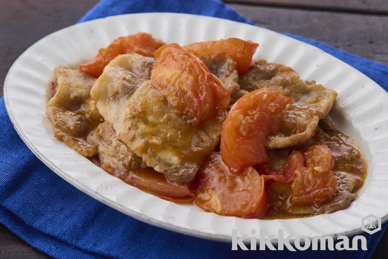 豚肉のガーリックトマトしょうゆ焼き【夏バテ解消】