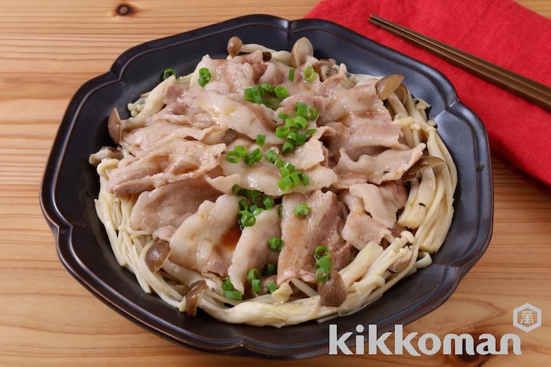 豚バラときのこのレンジ蒸し