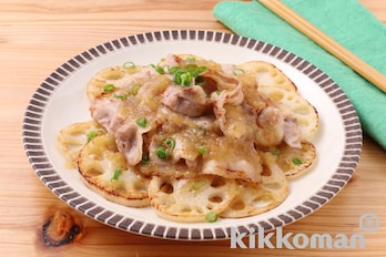 豚バラれんこんの焼きしゃぶ（かけるたまねぎ　コクうまガーリック使用）