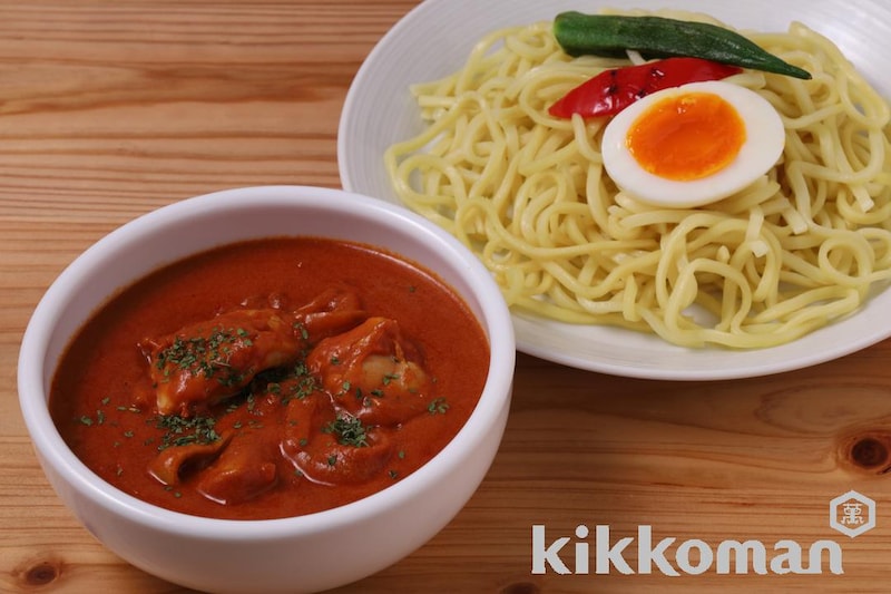 沖縄そばで!バターチキンカレーつけ麺