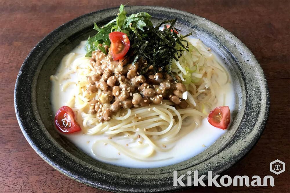 冷たい納豆豆乳だしパスタ