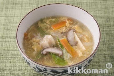 写真:帆立入り野菜のサンラータン