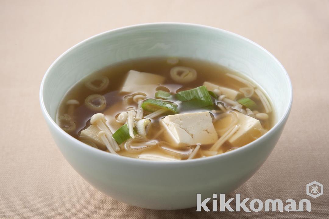 写真：味付け簡単！豆腐とえのきの中華スープ