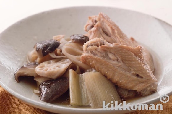 鶏手羽とれんこんの中華煮込みのレシピ つくり方 キッコーマン ホームクッキング