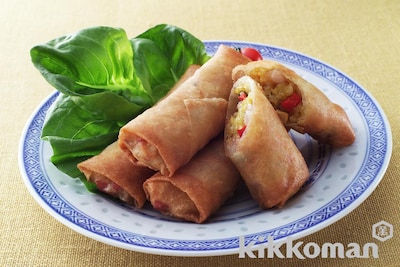 写真:カレーおこわの春巻き