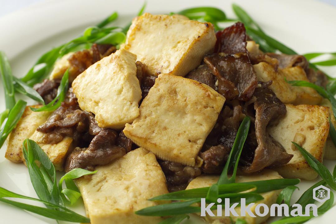 写真：豆腐と牛肉の中華炒め