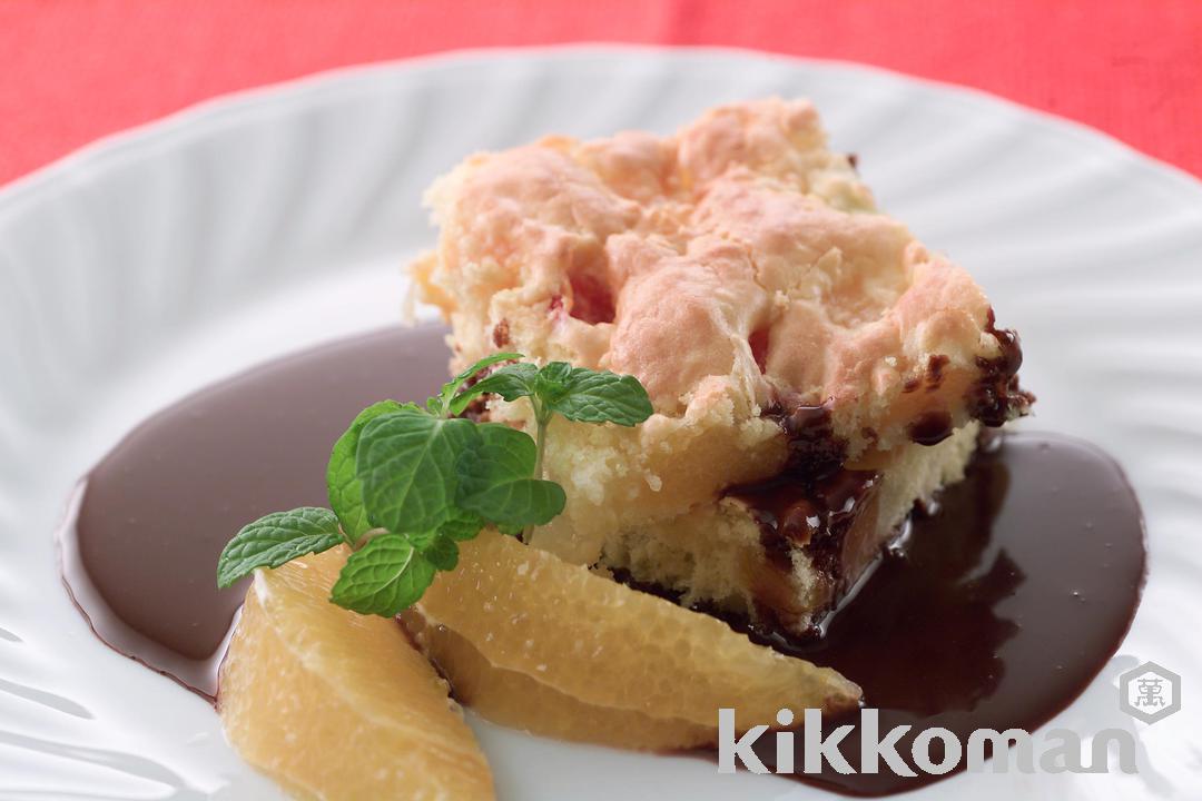 簡単フルーツケーキのチョコレートソースのレシピ つくり方 キッコーマン ホームクッキング