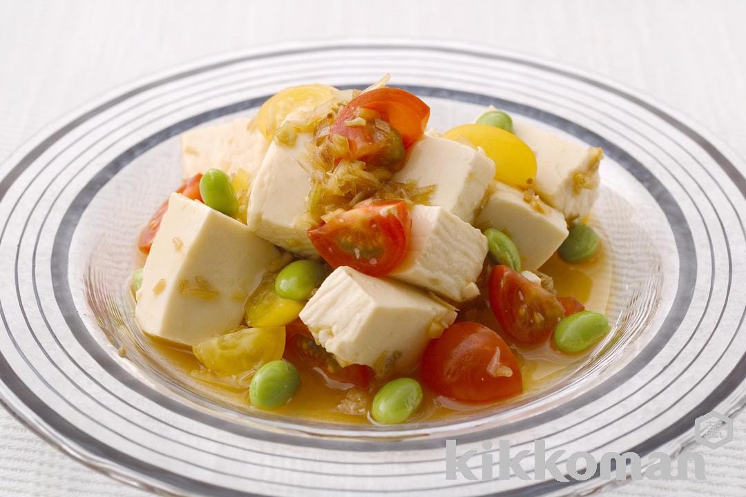 写真：ミニトマトと豆腐のサラダ