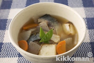 写真:さばと焼餅の船場汁