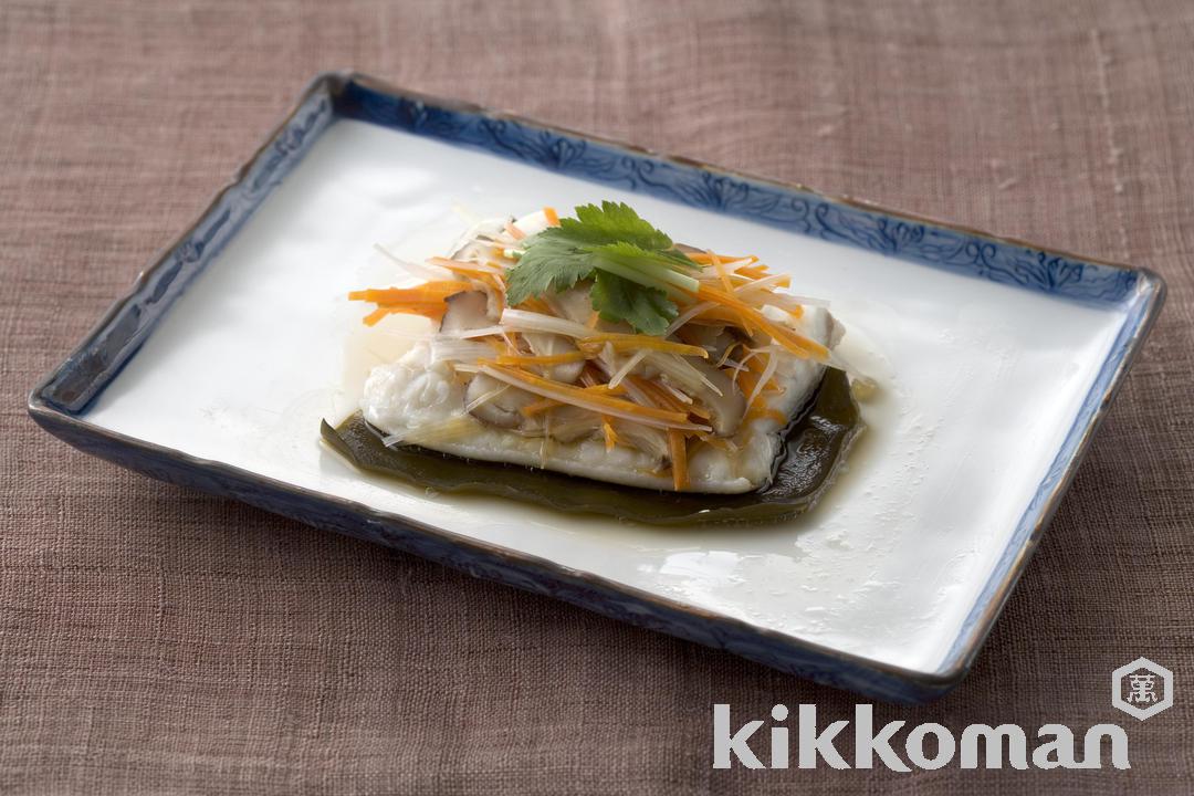 ひらめのさらさ蒸しのレシピ つくり方 キッコーマン ホームクッキング