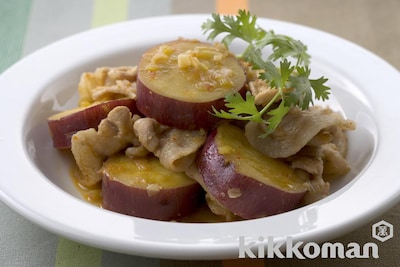 写真:さつまいもと豚肉のピリ辛煮