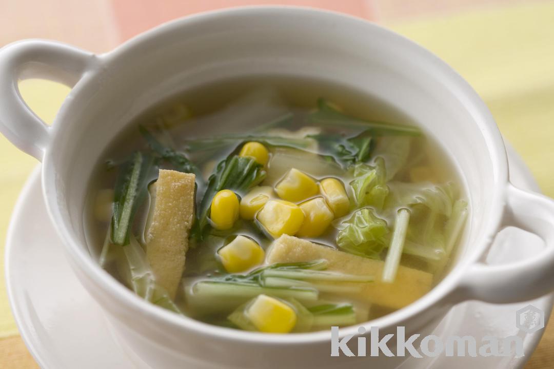 Photo: Vegetable Soup with Mustard Greens, Cabbage and Corn
