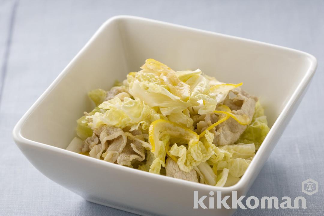 写真：白菜とゆで豚のゆず風味サラダ