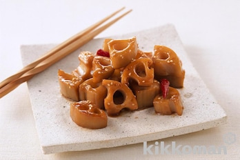 厚切りれんこんのきんぴらのレシピ つくり方 キッコーマン ホームクッキング