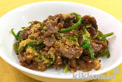 写真:牛肉とあわのオイスターソース炒め