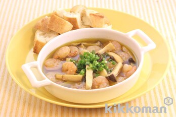 えびの和風アヒージョのレシピ つくり方 キッコーマン ホームクッキング