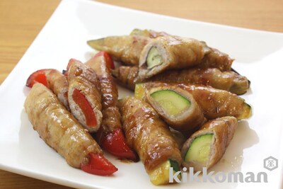 写真:夏野菜の肉巻きソテー