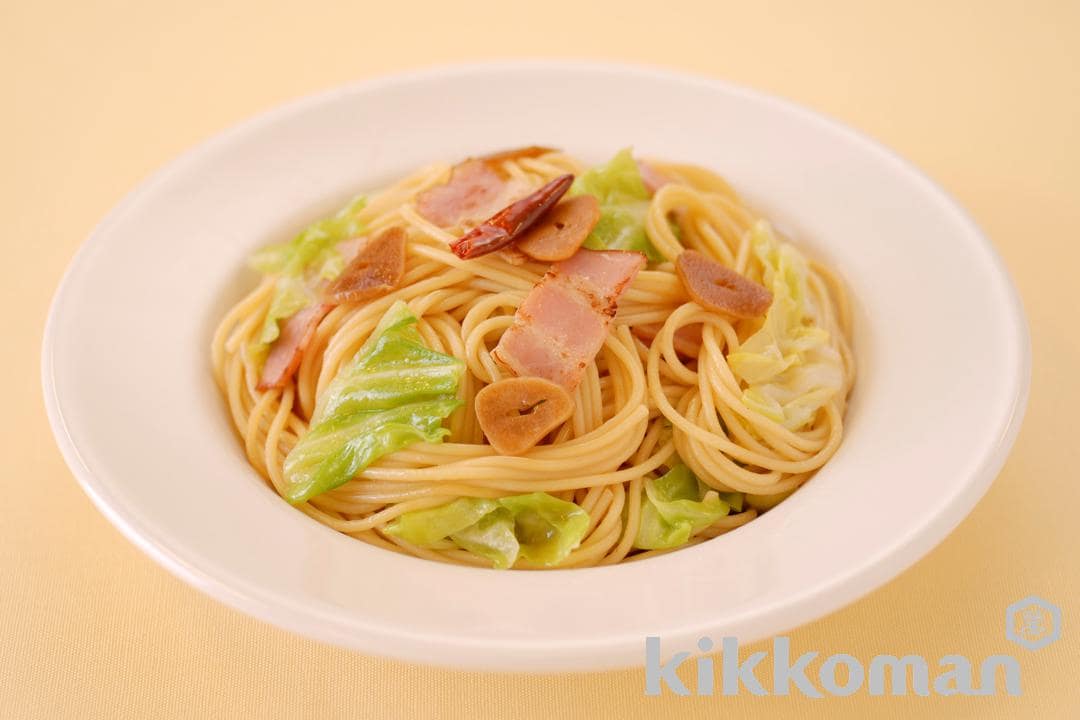 キャベツのにんにくしょうゆパスタのレシピ つくり方 キッコーマン ホームクッキング