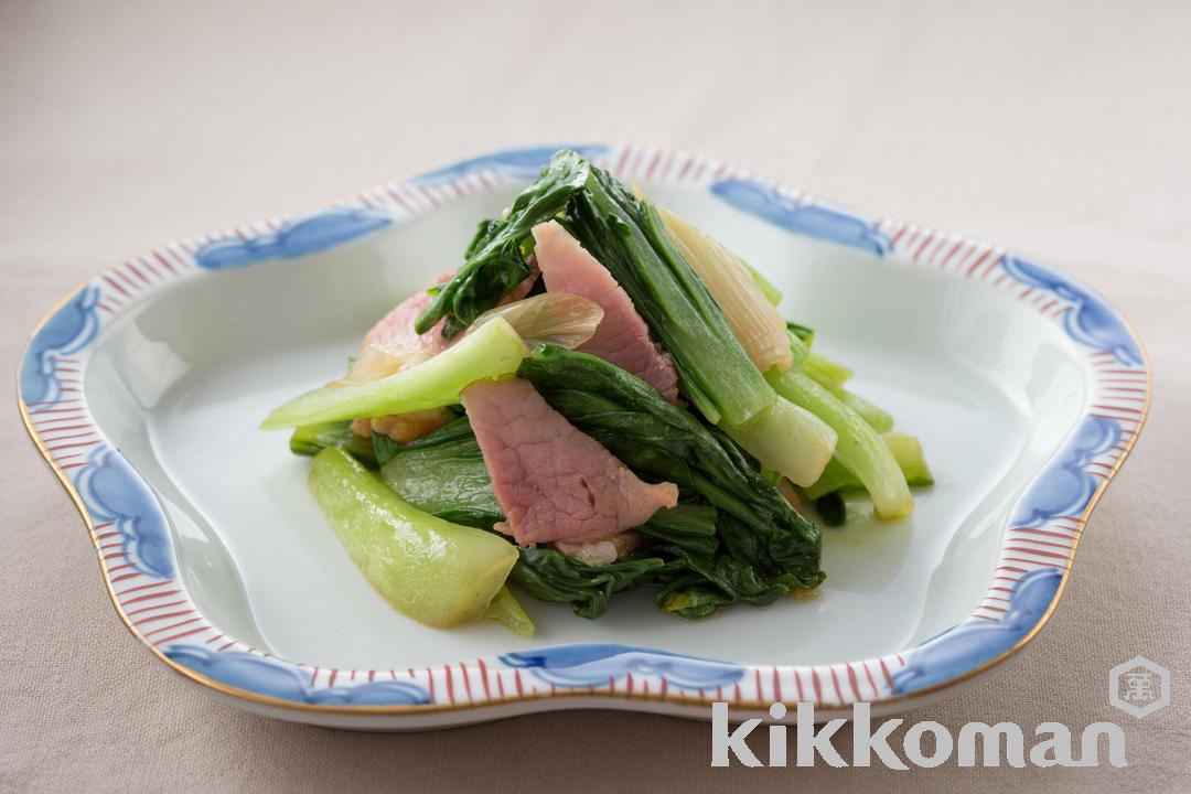 写真：【定番人気の中華風おかず】ハムとチンゲン菜の炒め物