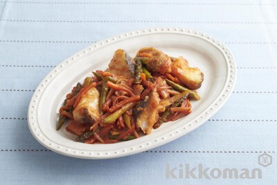 写真:白身魚と野菜のたっぷりあん