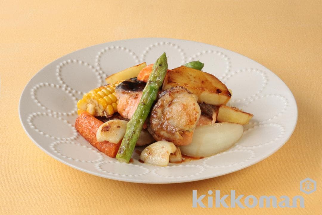 写真：北海道野菜と魚介のグリル