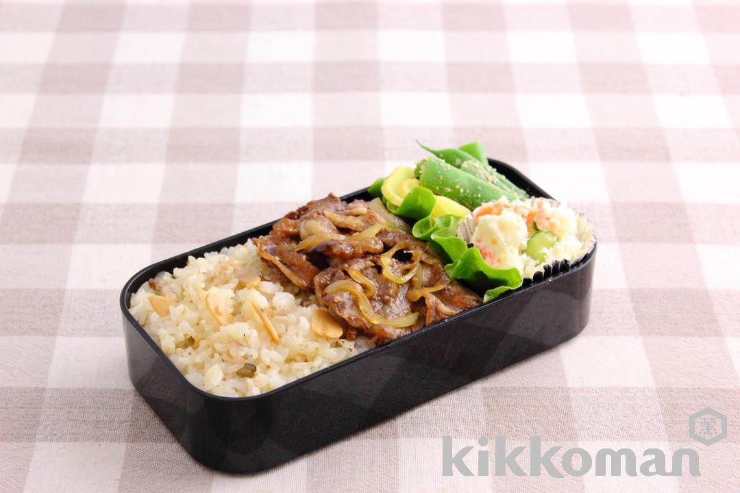 ガーリックライス弁当 洋ごはんつくろアレンジ のレシピ つくり方 キッコーマン ホームクッキング