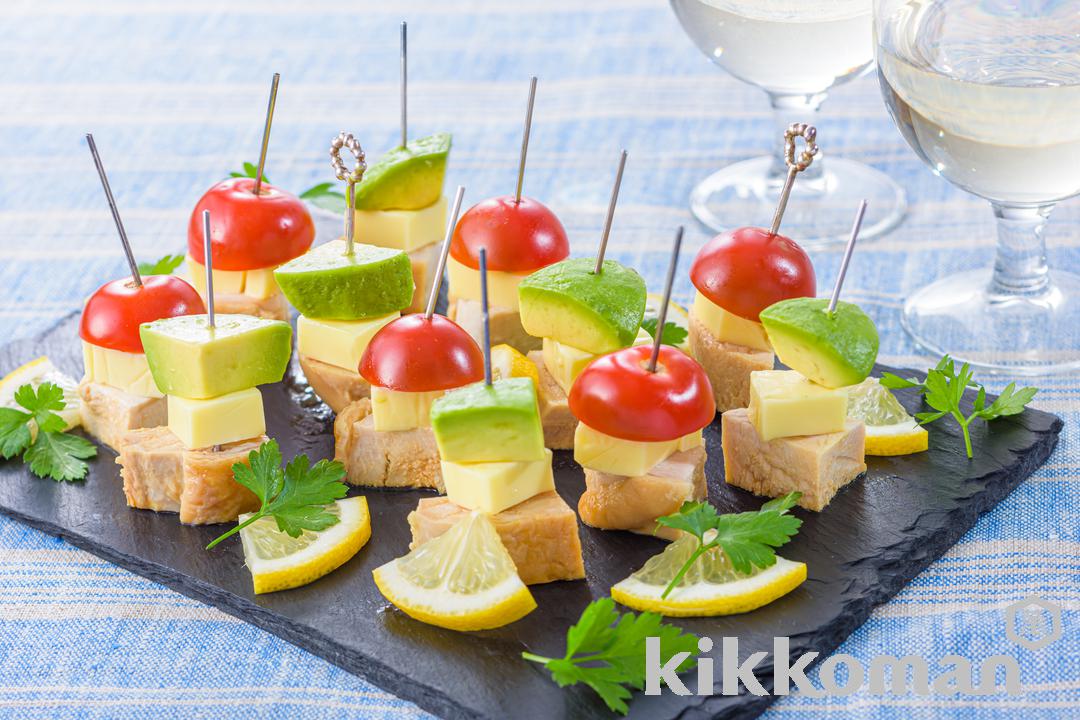 無敵漬け やわらか鶏チャーシュー ピンチョス のレシピ つくり方 キッコーマン ホームクッキング