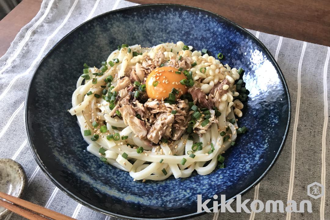 5分で完成！ サバ缶だしたまぶっかけうどん