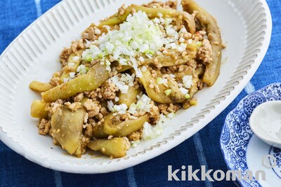 写真:焼肉のたれで!レンジなすの麻婆風