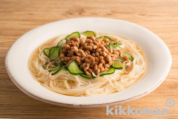 ねばねば納豆そうめんのレシピ つくり方 キッコーマン ホームクッキング