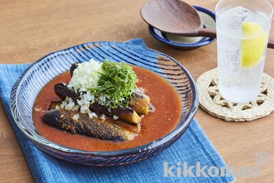 写真:揚げ焼きなすのトマトびたし(栗原心平さん)