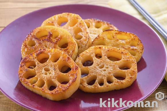 焦がし生しょうゆ香る れんこんのジュワッと焼きのレシピ つくり方 キッコーマン ホームクッキング